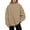 Khaki, variant on CUSTG Female Hoodless Sweatshirt Lightweight Stylish Knit Long Sleeve Crewneck Unlined Fashion Versatile Top Pullover