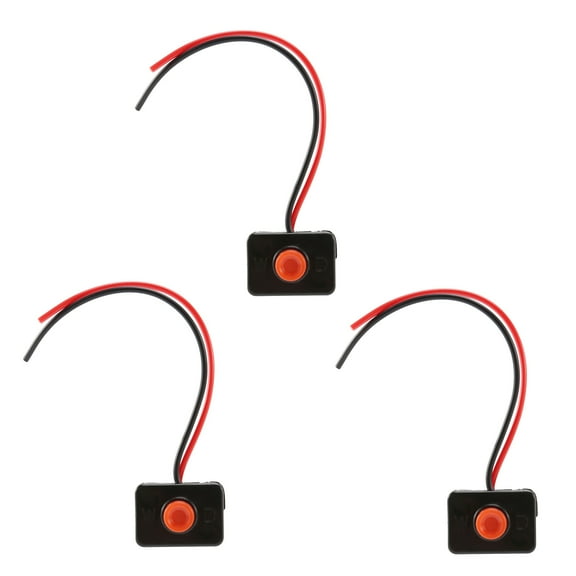 3X DC 12V2A Adhesive Base Push Button Momentarily Action Wired Switch for Automobiles