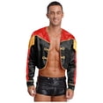 thumbnail image 5 of Aislor Mens Matador Long Sleeve Open Front Jacket Mariachi Role Play Cropped Coats Black XXL, 5 of 7