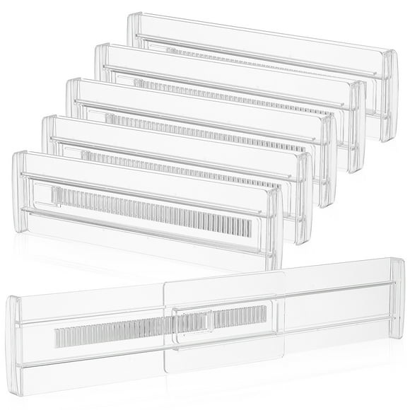 6 Pcs Clear Drawer Dividers Adjustable Drawer Organizer Dresser Dividers Drawer Organizer For Clothes Utensils Cutlery