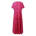thumbnail image 4 of WILLBEST et Femmes Femmes Décontracté Ample Bohème Robe Florale avec Poches Manches Courtes Longue Maxi Été Plage S Robe, 4 of 4