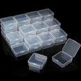 thumbnail image 1 of 26-27 Packs Clear Small Plastic Containers Transparent Storage Box with Hinged Lid for Small Items Crafts Jewelry (2.12 x 2.12 2.9 x 2.9 x 1 in, 1 of 1