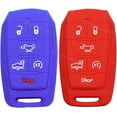 thumbnail image 1 of Dobrev 6 Button Silicone Cover Entry Fob Case Skin Protector Remote Control Holder for Dodge Ram 1500 Truck 2019 2020 2021 Limited Smart Key  red and purple, 1 of 4