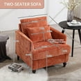 thumbnail image 2 of BISHE Mid Century Modern Armchair, Solid Wood Frame Accent Chair with Tufted Chenille Upholstery & Studded Details, Comfortable Lounge Chair for Living Room, Bedroom or Reading Nook, Orange, 2 of 7