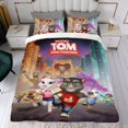 thumbnail image 4 of Talking Tom Conjunto de sábanas temático, trío de piezas, cómodo y amigable con la piel, diseño único, regalo de decoración para el hogar para familiares, amigos y fans,173cm *218cm, 4 of 6