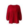 thumbnail image 1 of Sunloudy - Camiseta de verano con cuello en V para mujer, casual, manga larga, color sólido, túnica holgada Sunloudy  moda, 1 of 10