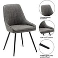 thumbnail image 4 of Andeworld Upholstered Dining Chairs Set of 2 Modern Faux Leather Armless Accent Chairs Mid Century Leisure Chair Kitchen Living Room Desk Side Chair with Metal Legs(Grey), 4 of 8