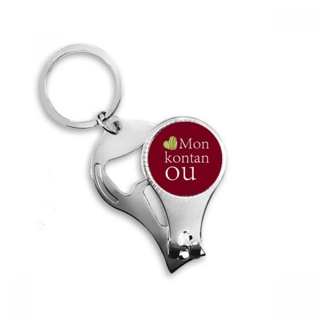 Créole Je t'Aime Langue affection Dialecte Coupe-Ongles Porte-Clés Coupe-Bouteille
