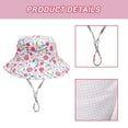 thumbnail image 3 of Sombrero para el sol para bebé, ajustable, para exteriores, para nadar, playa, piscina, sombrero para niños, ala ancha, correa para la barbilla, sombrero de juego de verano, 3 of 5