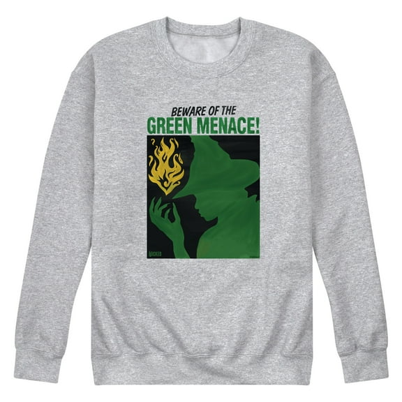 Wicked: Part 2 -  Elphaba Green Menace - Men's Long Sleeve Crew Fleece Sweatshirt