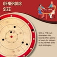 thumbnail image 3 of Tradeopia Round Crokinole Board Game, Classic Tabletop Game with 26 Discs, Metal Bumpers, Fast Powder & Tin, Traditional Canadian Family Game for All Ages, 3 of 7
