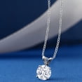 thumbnail image 2 of Gem Stone King 925 Sterling Silver White Zirconia Pendant Necklace for Women (0.84 Cttw, Gemstone Birthstone, Round 6MM, With 18 inch Silver Chain), 2 of 5