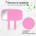 thumbnail image 3 of 3 Pieces Hand Mirror Handheld Cosmetic Mirror with Handle, Makeup Hand Mirror Hairdressers Paddle Mirror Portable Vanity Mirror for Travel, Home and Salon Use (Red, Black, Blue, ), 3 of 5