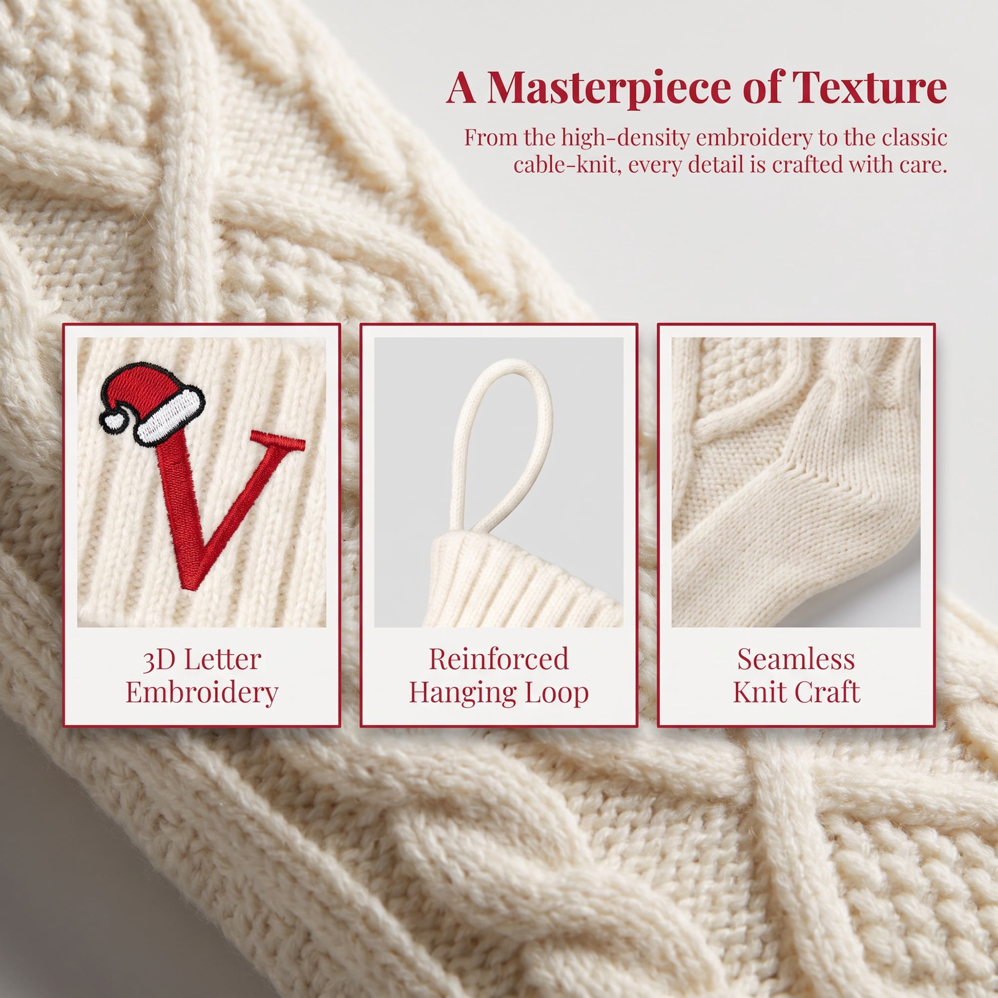 Unique Bargains Canine Bone Christmas Stocking Luxury Puppy Holiday Keepsake Sack Letter V 17"