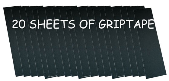 20 SHeetS OF BLACK CHEAP GRIP TAPE for your SKATEBOARD by