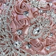 thumbnail image 4 of Namzi 1 Piece Vintage Wedding Bouquet, Satin Ribbon Rhinestone Bridal Bouquet, Ideal for Vintage Theme Evening Wedding Celebrations,Pink Red Beige, 4 of 4