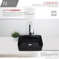 thumbnail image 6 of Stylish Vessel 18" Porcelain Rectangular Bathroom Sink Black P-223N, 6 of 9