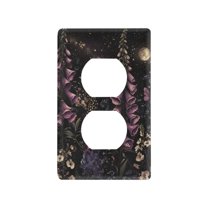 Yayeee Duplex Wall Plate 1-Gang 4.5"x2.7" Home Receptacle Light Switch Decorative Outlet Cover, Dark Gothic Floral