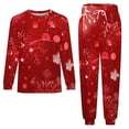 thumbnail image 3 of Christmas Snowflakes Red Men's Pajama Set Sleepwear Pjs Lightweight Long Sleeve Crewneck Shirts and Bottoms Soft Comfy Sleep Sets XS, 3 of 5