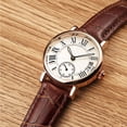 thumbnail image 1 of Lady Analog Round Quartz Leather Strap Date Mira La Correa De La Pulsera Clásica De La Pulsera, 1 of 7