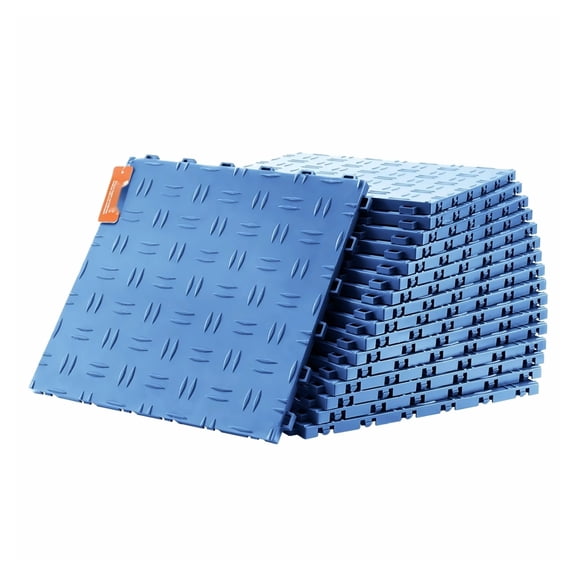 Garage Tiles Interlocking, 12x12 inch 50 Pack - Blue Garage Flooring Tiles, Non-Slip, Durable Interlocking Garage Floor Covering for Garages, Basements & Repair Shops
