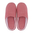 thumbnail image 1 of EeaseMX Pantuflas acogedoras de rayas rojas, estilo japonés, mullidas, para adultos, cálidas, para otoño e invierno (talla S, talla 36-37), 1 of 7
