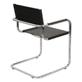 thumbnail image 2 of Breuer Chair Company Mart Stam Cantilever Armchair Arm Chair w/ Chrome Steel Frame & Black Bonded Leather by Furnish Theory, 2 of 7