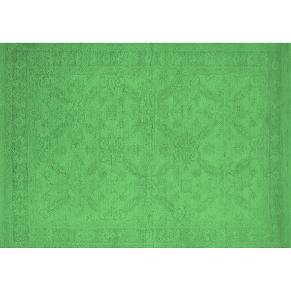 Ahgly Company Indoor Rectangle Oriental Emerald Green Industrial Area Rugs, 8' x 10'