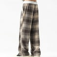 thumbnail image 5 of Gamivast Lounge Pants Men Baggy Straight Wide Leg Sweatpants with Pockets Comfortable Casual Elastic High Waist Trouser Outdoor Drawstring Plaid Pants, 5 of 7