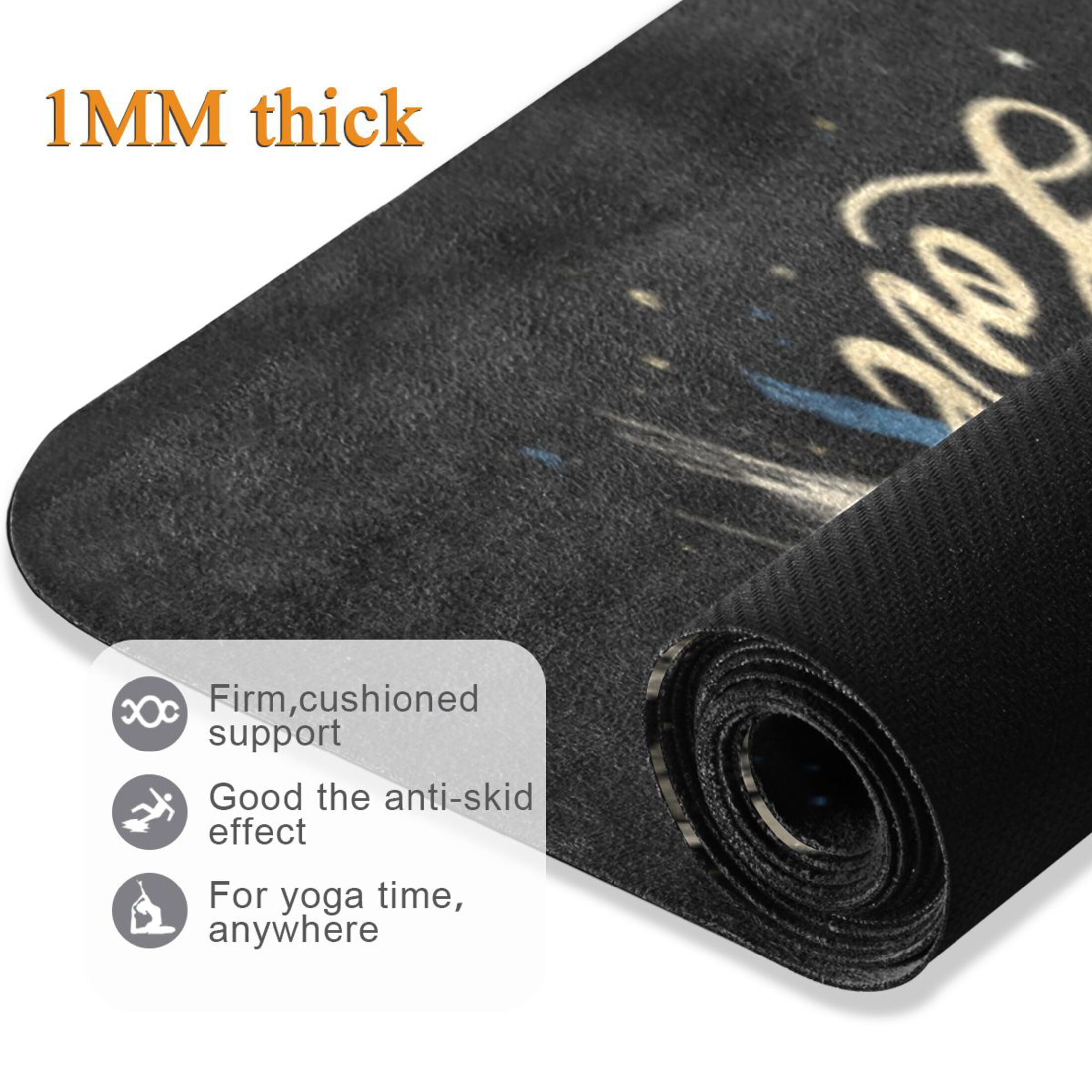 BZSMCE Yoga Mat Women Fitness Mat Gothic Stardust Rose Pattern