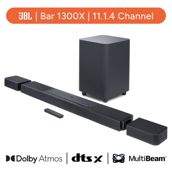 JBL Bar 1300X: 11.1.4-Channel soundbar with Detachable Surround Speakers, MultiBeam, Dolby Atmos and DTS:X®, Black