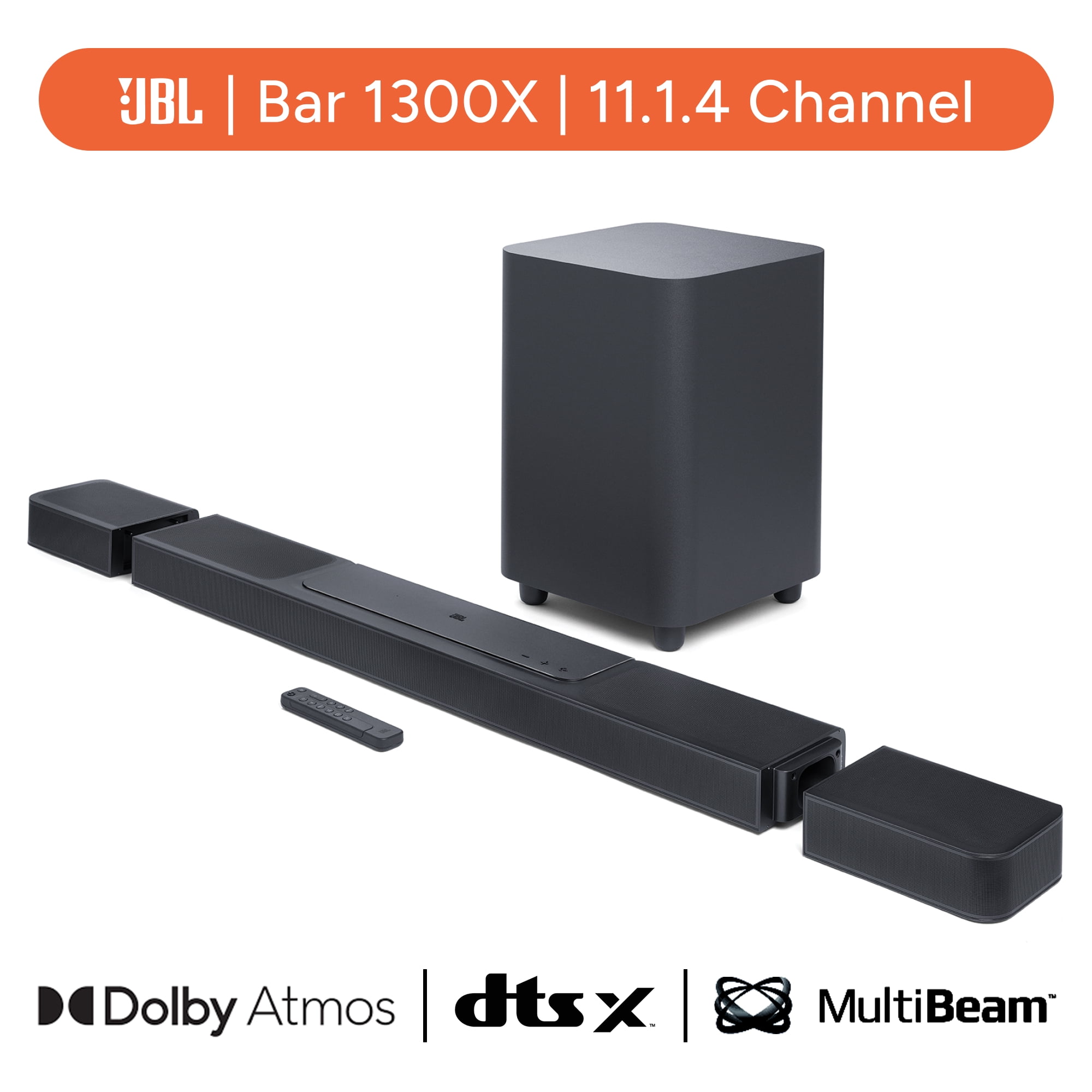 JBL Bar 1300X: 11.1.4-Channel soundbar with Detachable Surround Speakers, MultiBeam, Dolby Atmos and DTS:X®, Black
