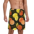 thumbnail image 2 of Rateoe Orange Lemon Print Men's Lounge Shorts – Soft & Breathable Pajama Bottoms with Pockets, Elastic Waistband, Lightweight Sleepwear for Nightwear & Loungewear-4X-Large, 2 of 6