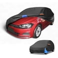 thumbnail image 1 of Cubierta de Automóvil Universal Impermeable para Todo Clima Protección Exterior Completa Anti-UV Sol Lluvia 190T Poliéster Negro Azul, 1 of 1