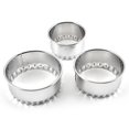 thumbnail image 6 of Dreamhall 3Pcs Biscuit Cutters, Scone Cutters/Stainless Steel Round Cookie Cutters/Dumpling Skin Cutters/Cake Pastry Cutters/Cake Molds stamps for Cooking Baking Silver, 6 of 7