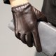thumbnail image 1 of Guantes de cuero para hombre, otoño e invierno, terciopelo grueso, cálido, para conducir, motocicleta, pantalla táctil, guantes de piel de oveja superior, 1 of 5