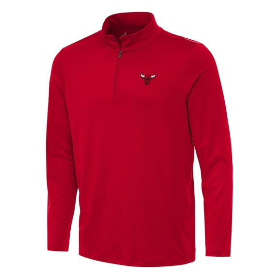 Men's Antigua Red Chicago Bulls Reprocess Quarter-Zip Top