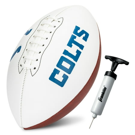 Franklin Sports NFL Indianapolis Colts Autograph Football - Official Size White Panel Souvenir Football for Autographs + Signatures - NFL Team Fan Shop Memorabilia Football for Display