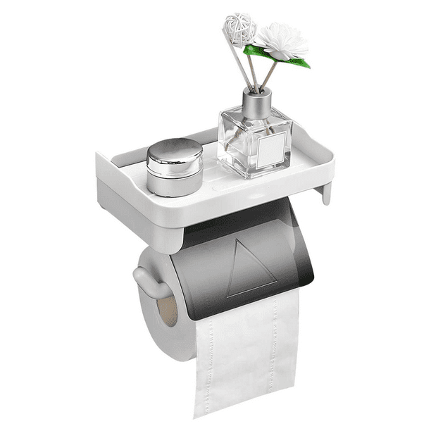 Portarrollos De Papel Higiénico Adhesivo Que No Deja Marcas Sin Clavos Papel Enrollado Montada En La Pared Con Deflector Impermeable De Gran Capacidad Para Baño Scienceny HA015700-00
