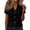 Black, variant on Women's Cotton Linen Shirt, Button Down Short Sleeve V-Neck Blouse, Breathable & Soft Casual Top for Daily Wear, Office, and Summer Outfits Essential Wardrobe Staple-Black