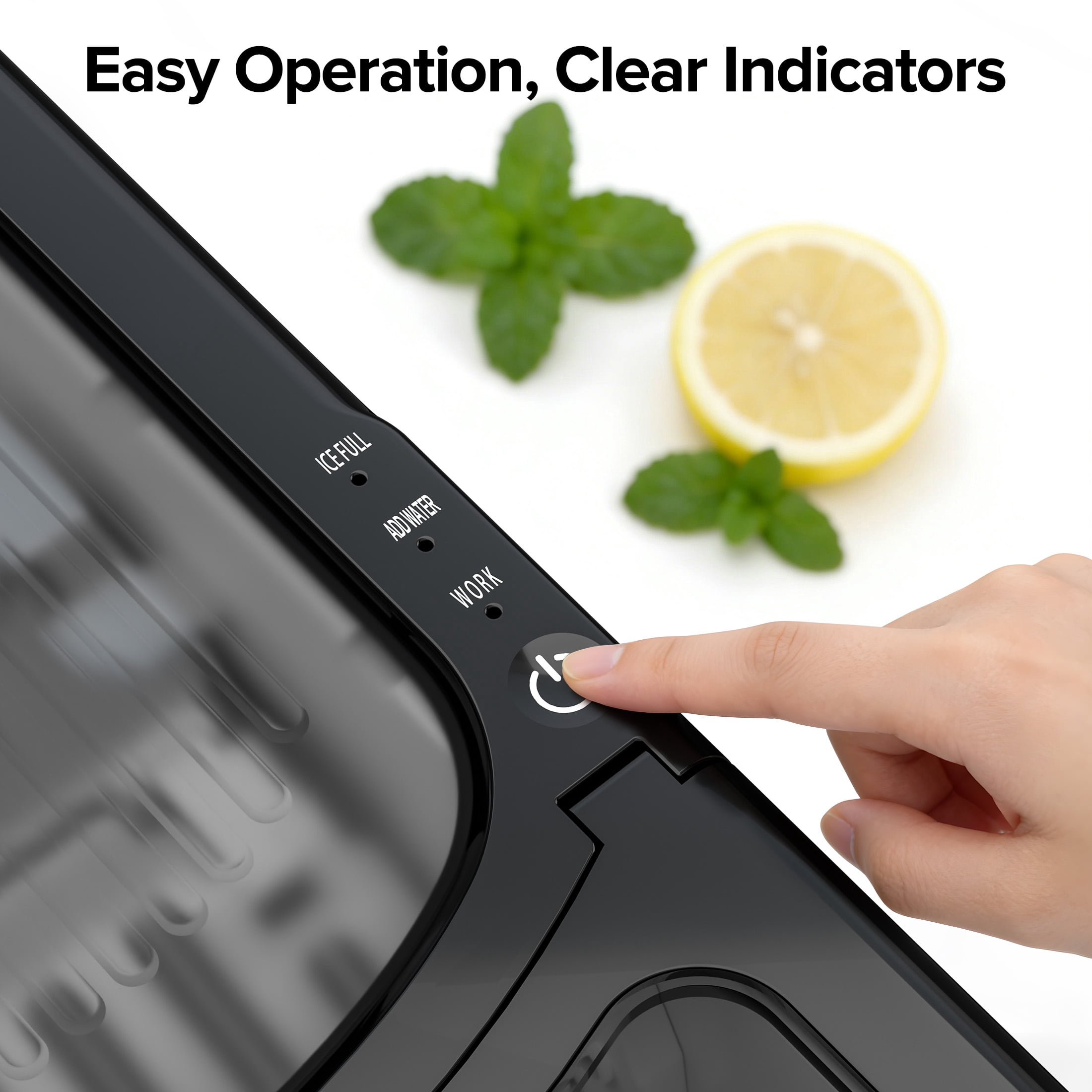 Auseo Portable Ice Maker Countertop, 18lbs/24H,  6Pcs/6Mins, Self-Cleaning, for Home/Office/Party, Black