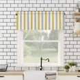 thumbnail image 4 of Orange Grey Striped Curtain Valance for Windows/Kitchen/Living Room/Bedroom, Geometric Vertical Stripes White Rod Pocket Window Treatment Short Drape Topper Small Tier Cafe Curtains Panel 54X18, 4 of 8