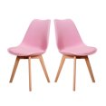 thumbnail image 1 of Sillas Tulip Tipo Eames Mirel Rosas Set de 2 Piezas Estructura Madera Asiento Acolchado, 1 of 10
