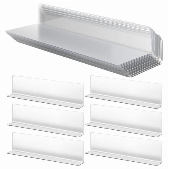 20pcs 20Cm L Shape Shelf Dividers Transparent Plastic Organizer for Kitchen Cabinet Storage Rack Display Stand Store