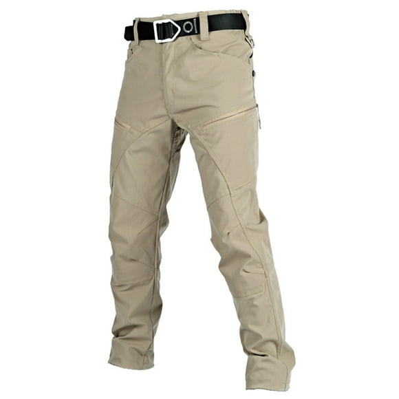 EGNMCR Men's Lightweight Pants, Cargo Pants Men, Linen Pants Men, Mens Casual Loose Fit Elastic Waist Pants, Mens Cotton Linen Pants Men's Handsome Solid Color Multi Pocket Work Pants Men Pants