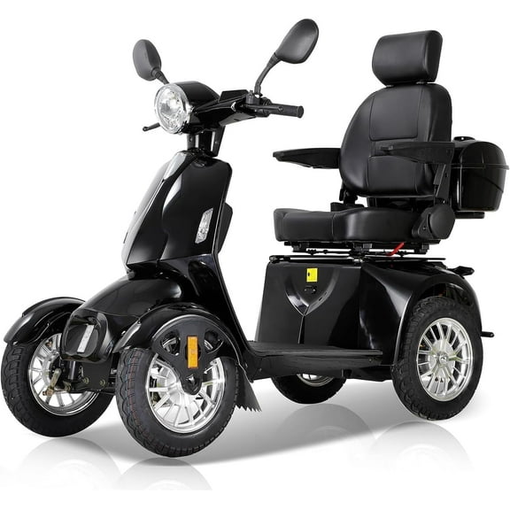 For Seniors and Adults Traveling, 800W Motor 4-Wheel Mobility Scooter, Black
