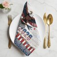 thumbnail image 2 of Cloth Napkins Set of 8 - 20x20 Inches, American Eagle Washable Reusable Table Napkins, 250 4th of July Patriotic Striped Grey Soft & Absortbent Dining Napkin for Party Wedding Hotel Restaurant, 2 of 9