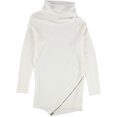 thumbnail image 1 of bar III Womens Zipper Tunic Sweater, White, Small, 1 of 2