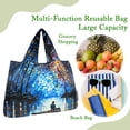 thumbnail image 5 of Wrapables Large Foldable Oil Painting Nylon Reusable Grocery Bag, Serene Rowboat, 5 of 5