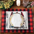 thumbnail image 3 of 4 pcs Merry Christmas Placemats Christmas Winter Table Placemats Rustic Buffalo Plaid Placemat Non-Slip Heat Resistant Washable Placemats Christmas Placemats for Table Home Kitchen (Chic Style), 3 of 5